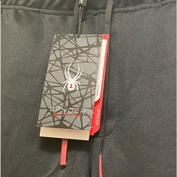 SPYDER ACTIVE JOGGER PANTS MEN BLACK COLOR DRAWSTRING ELASTIC WAIST SIZE L - Picture 7 of 10